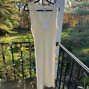 NWT Endless Rose Cream Ribbed Maxi Dress